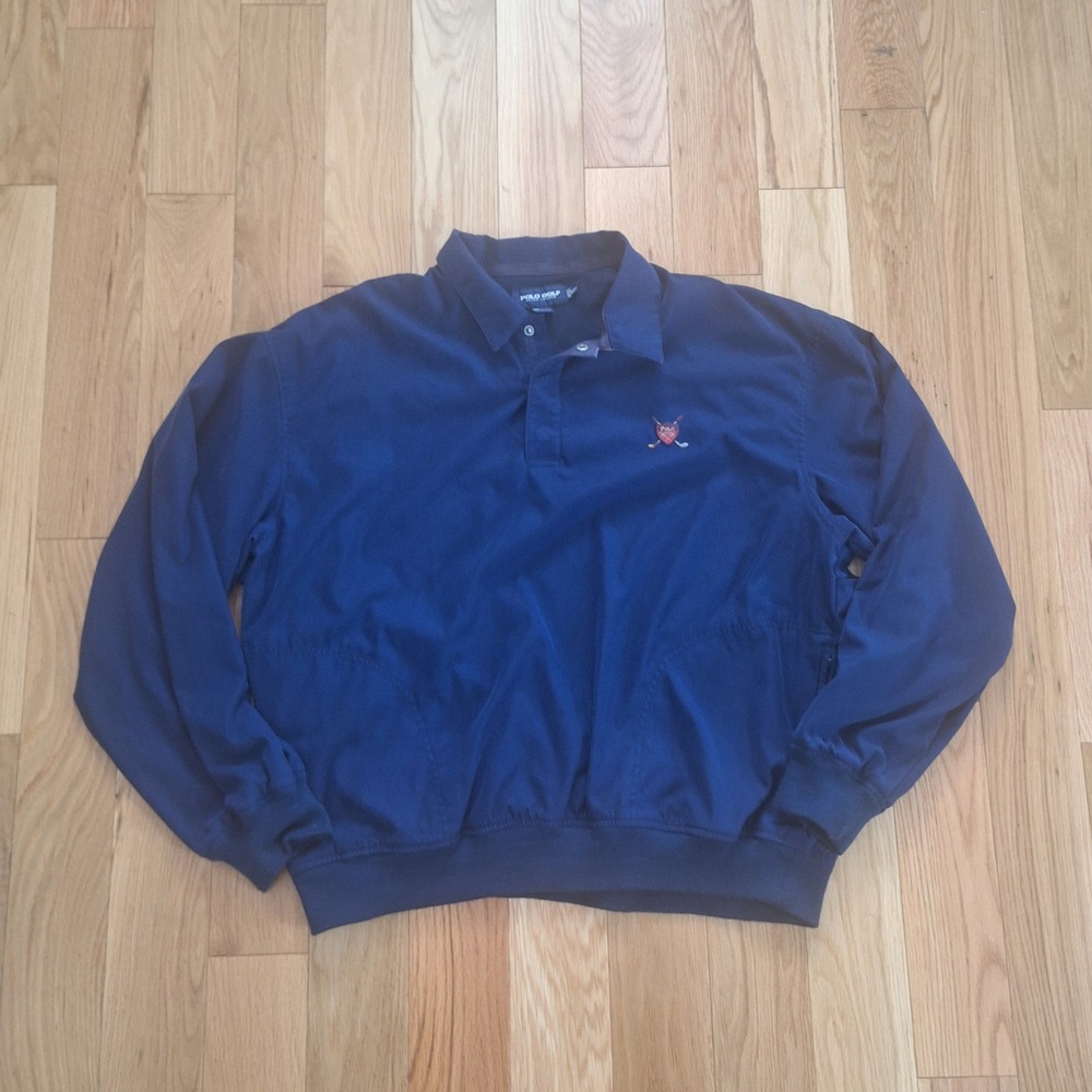 Polo Golf Ralph Lauren Vintage Pullover Windbreaker Embroidered Navy XXL